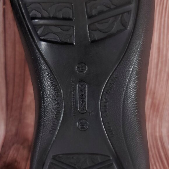 Crocs Jayna Womens Size 10 Jewel Flower Black Slingback Slip On Ballet Flats - Picture 15 of 15